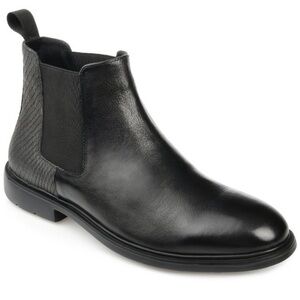 Thomas & Vine Oswald Plain Toe Black Leather Chelsea Boots Mens Sz 10
